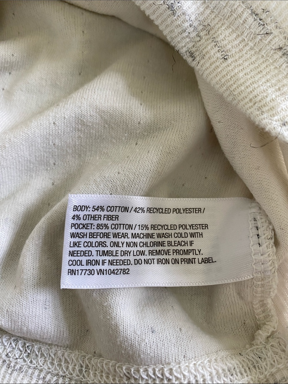 Cat & Jack 18 Month Cream Henley Long-Sleeve with Dark Gray Pocket - Picture 3 of 3